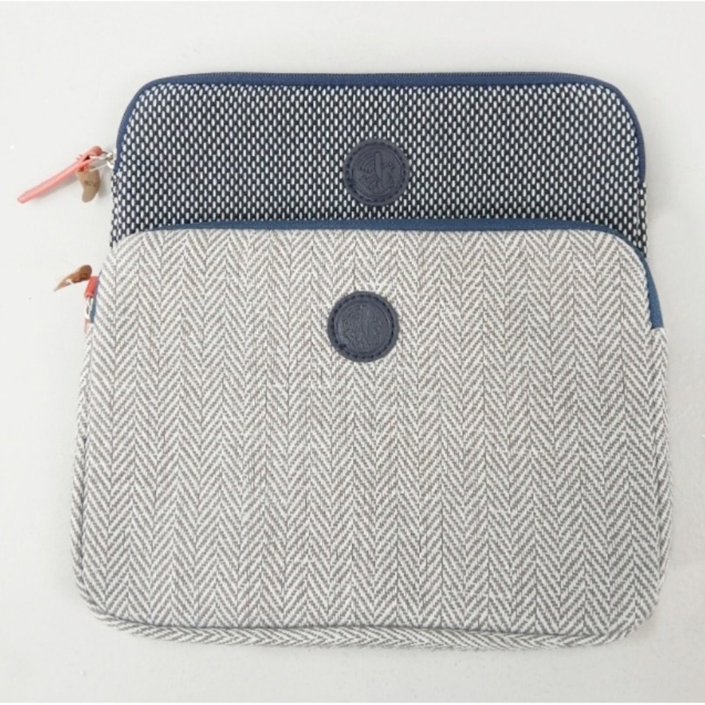 Air France Amenity Pouch 2pc Set Unisex OS Blue White Woven Travel Cosmetic Bags